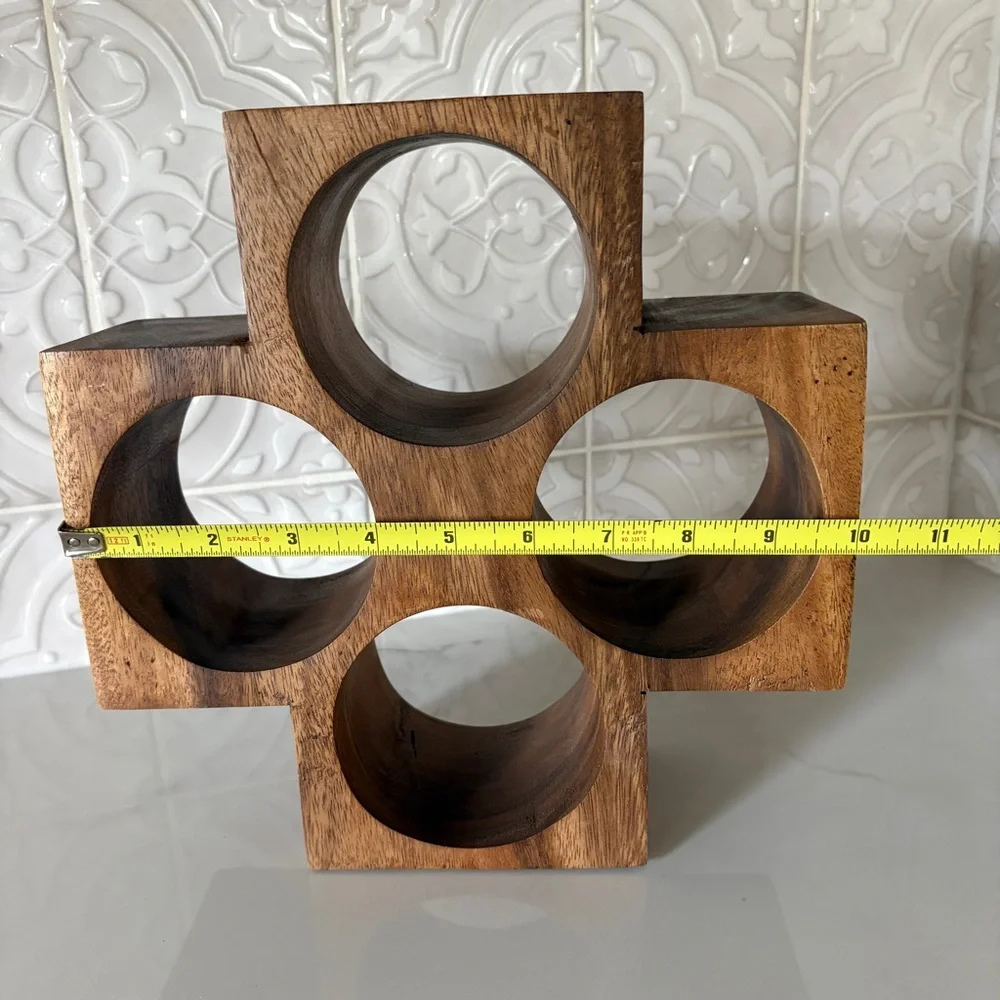 Rustic Brown Wooden wine holder Decor